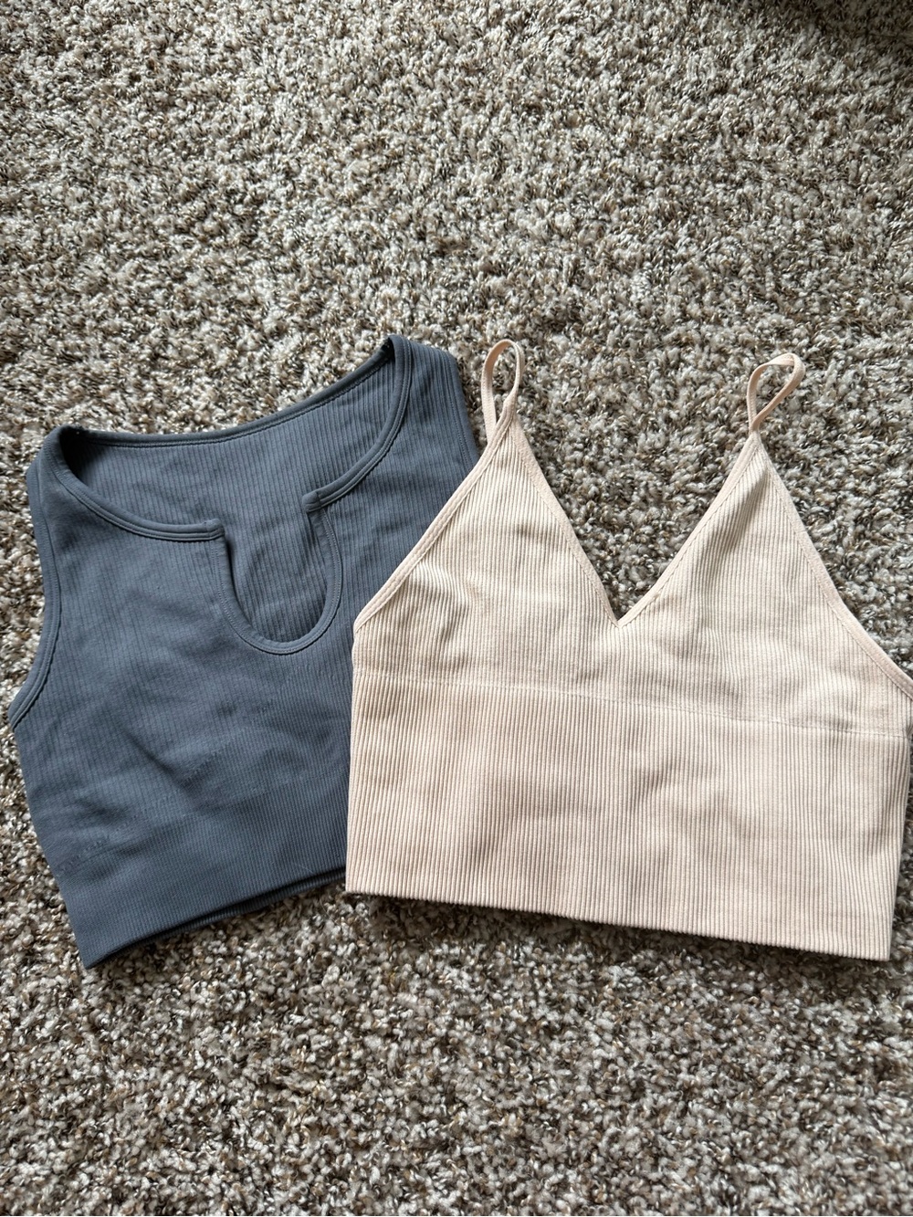 2 pack of ribbed crop tops bundle